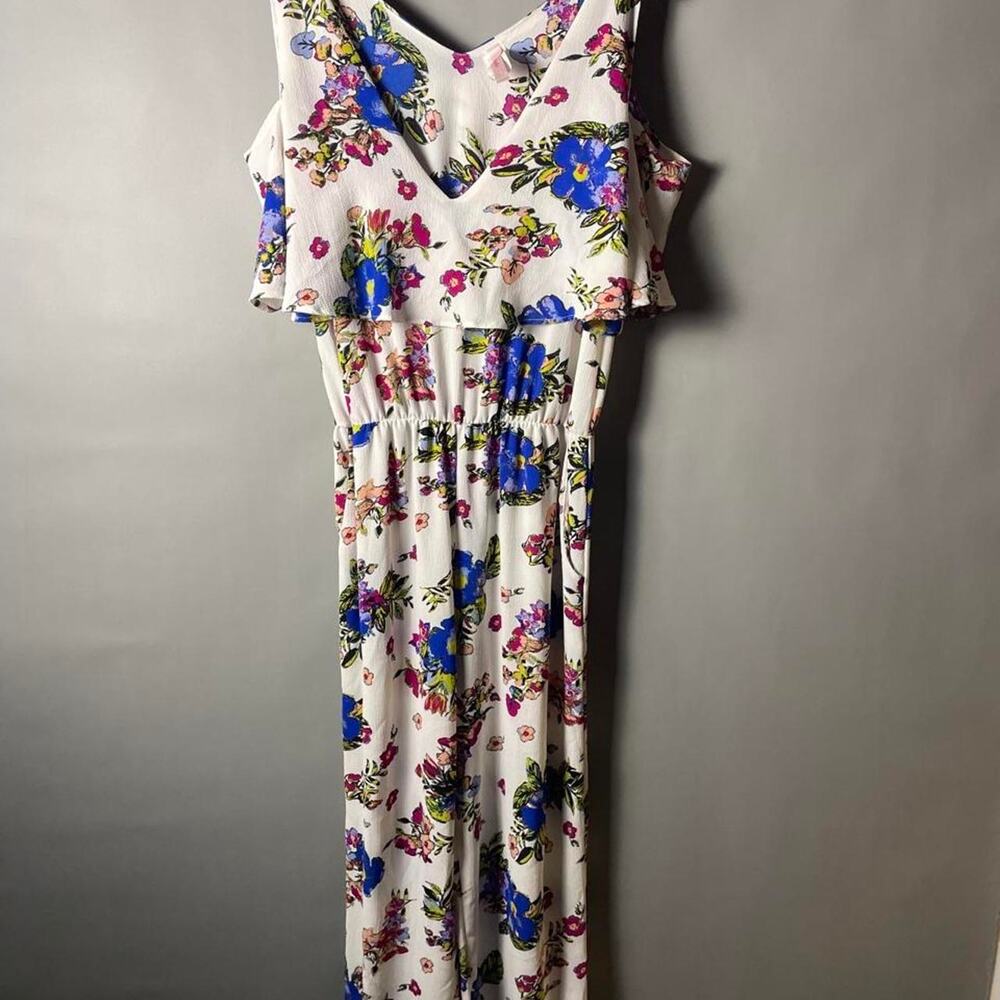 J mode floral wide leg jumpsuit large